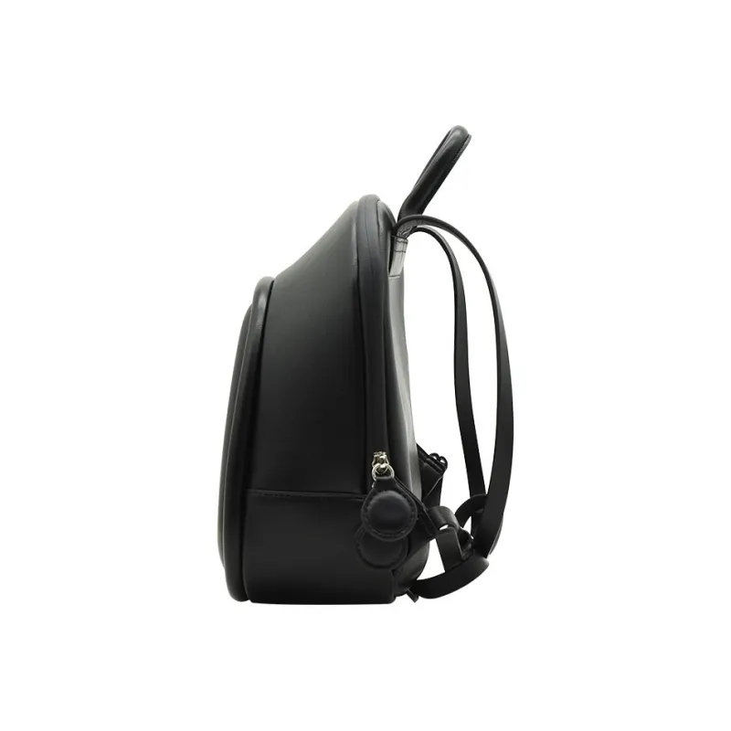 AMAZING SONG Cow Leather Backpack Regular Women's Macadamia/Elegant Black/Cream White-3