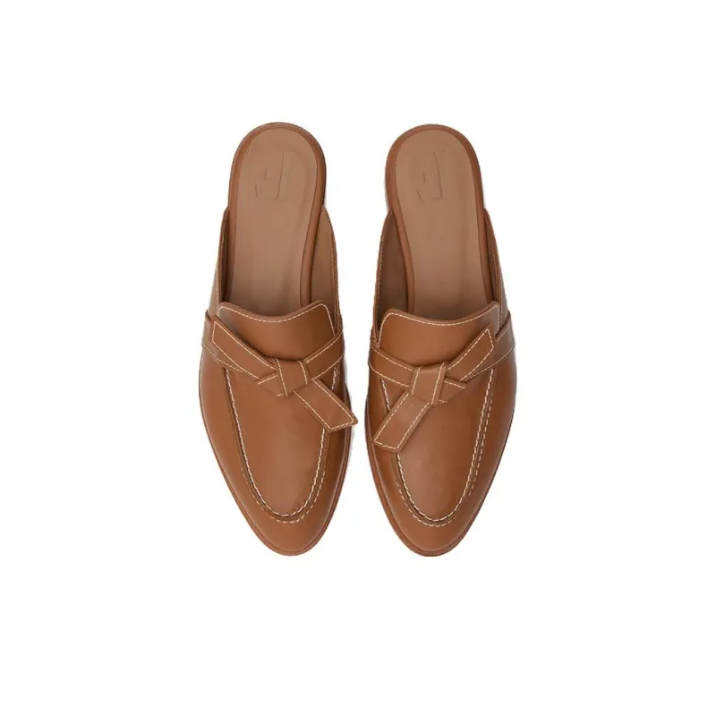 FLATTERED Closed Toe Slippers 2cm Women's Brown-3