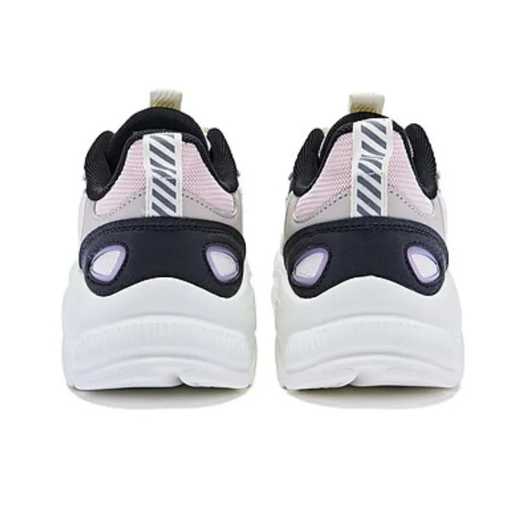 QIAODAN Abrasion Resistant Shock Absorbers Low Top Running Shoes Women's Ivory Cloud Pink-4