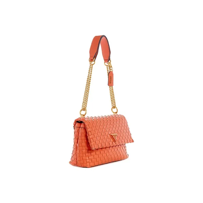 GUESS Litchi Grain Artificial Leather Shoulder Bag Crossbody Bag Women's Orange-1
