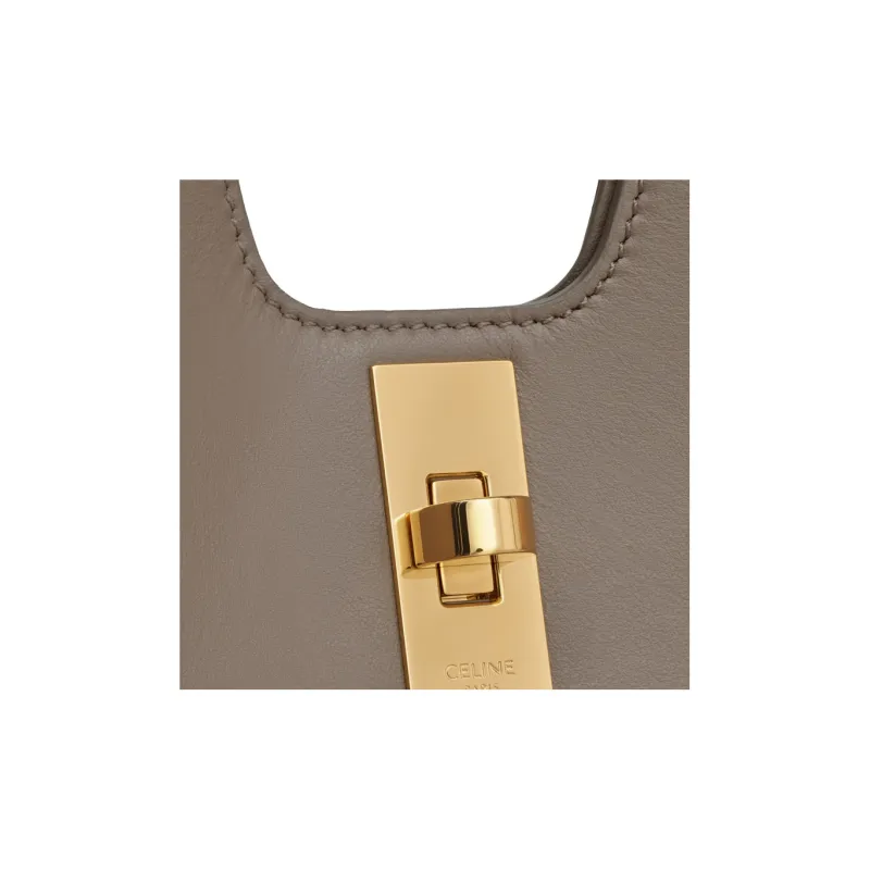 CELINE Cabas Smooth Cow Leather Tote Bag Shopping Bag Shoulder Bag Handbag Regular Women's Smoky Taupe-5