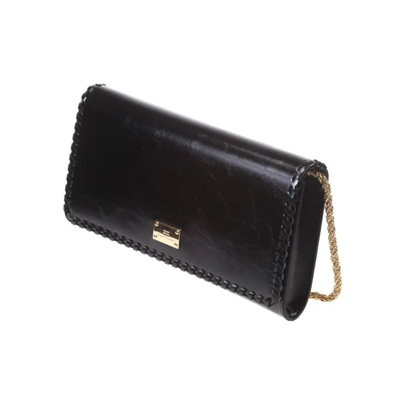 Elisabetta Franchi Polyester One Shoulder Crossbody Clutch Women's Black-1