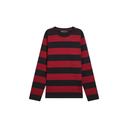 Agnes B. T-Shirts Men Red/Black Stripes