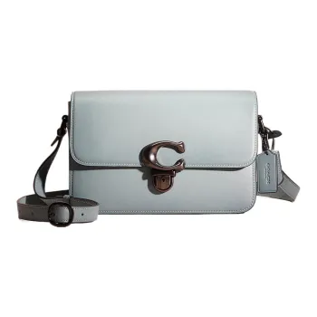 COACH Studio Leather Flap Shoulder Bag, Crossbody Bag Medium Size Women's Blue