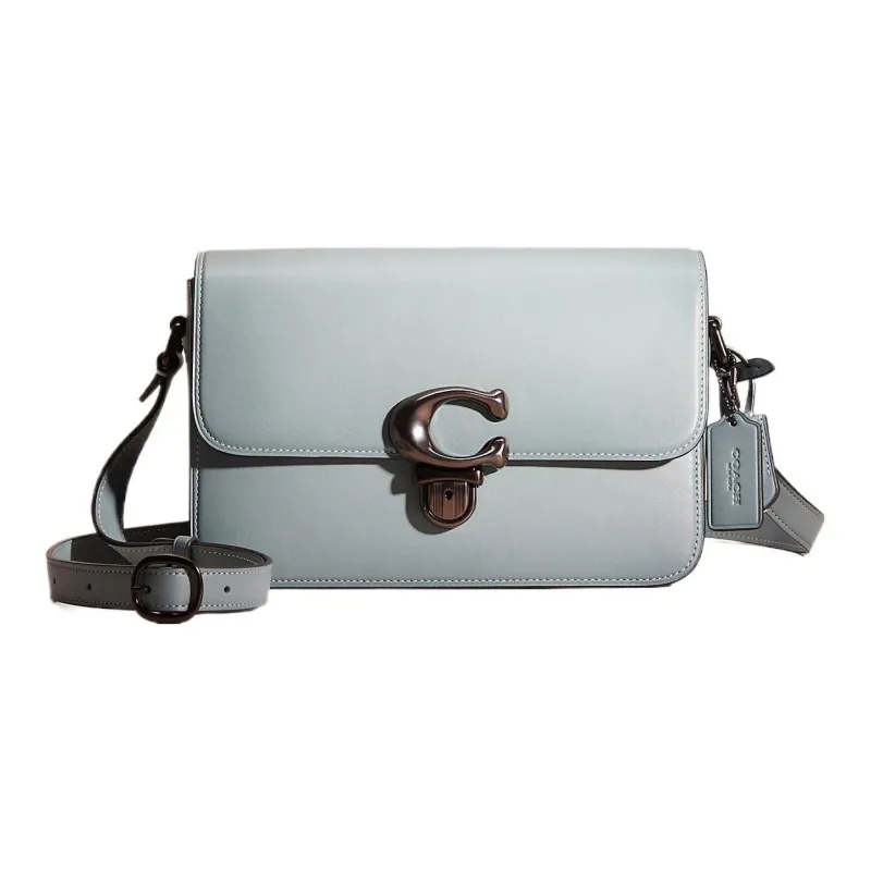 COACH Studio Leather Flap Shoulder Bag, Crossbody Bag Medium Size Women's Blue-0