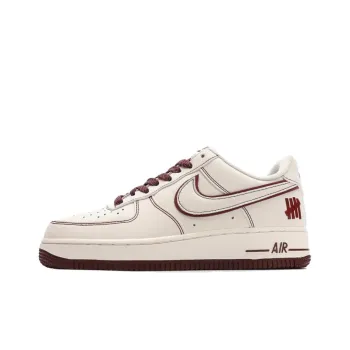 UNDEFEATED x Nike Air Force 1 Low Lightweight And Breathable Low-Top Skateboard Shoes Unisex Beige Red