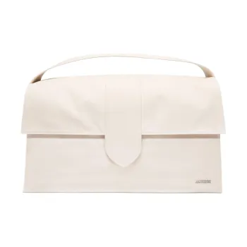Jacquemus Cotton With Cow Leather Shoulder Bag Crossbody Bag Handbag Extra Large Men's Ecru