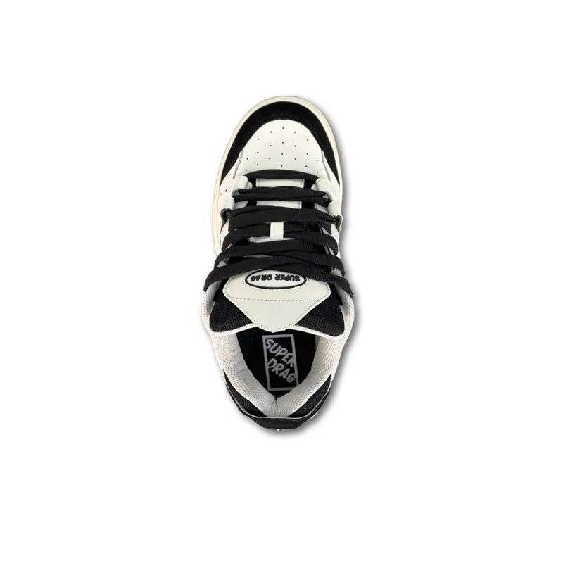 LuzaoT SUPER DRAG Puffy Shoes Low Top Skateboard Shoes Unisex Beige Black-3