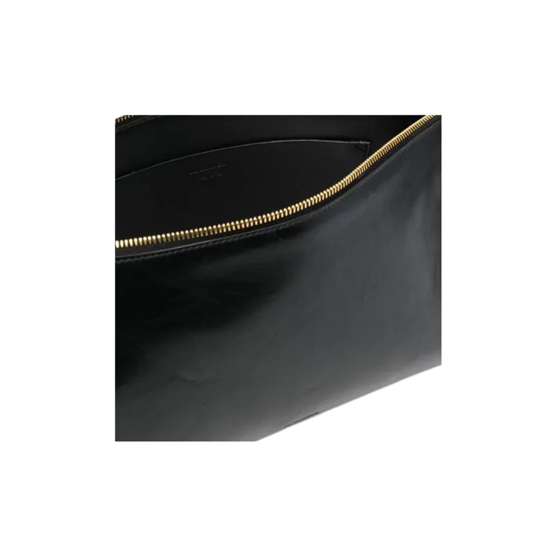 JIL SANDER Logo Embossed Zipped Clutch Bag-2