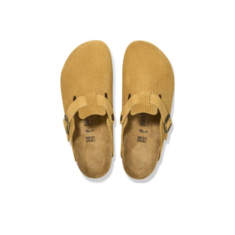 Birkenstock Boston Suede Embossed Corduroy 'Cork Brown'-3