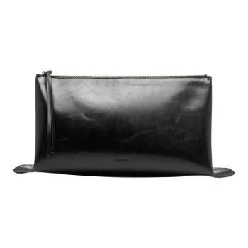 JIL SANDER Logo Embossed Zipped Clutch Bag