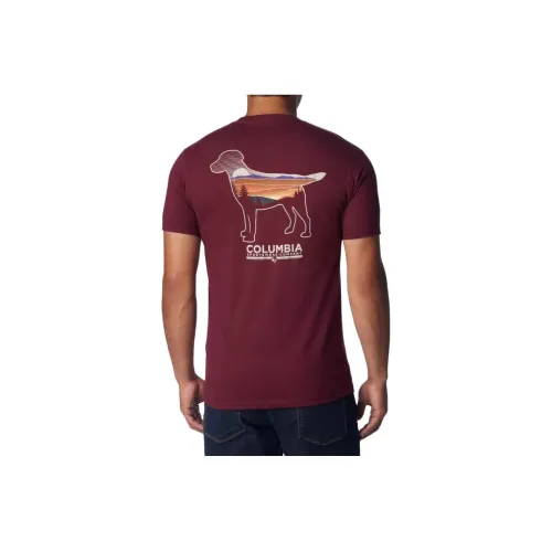 Columbia T-Shirts Men Burgundy