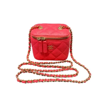 CHANEL Grain Embossed Cow Leather Box Bag, Shoulder Bag, Crossbody Bag Mini Women's Rose Pink