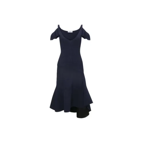 JW Anderson Cold-shoulder Ruffled Dress