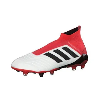 Adidas Predator 18+ FG Rubber Long Studs Natural Ground Cushioning, Wear Resistant Soccer Shoes Men's White Red