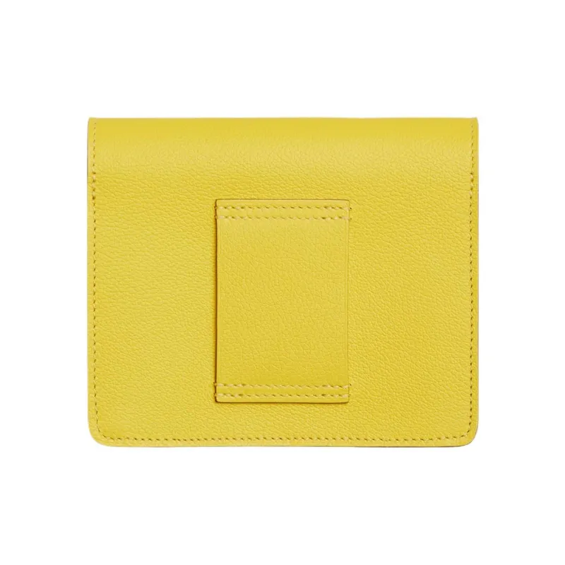 HERMES Roulis Evercolor Calfskin Pig Nose Clutch, Fanny Pack, Wallet Regular Women's Lime/White-1