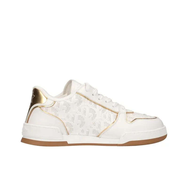 DIOR One White Sneakers Low Top Stylish Skateboarding Shoes Women's White Gold-1