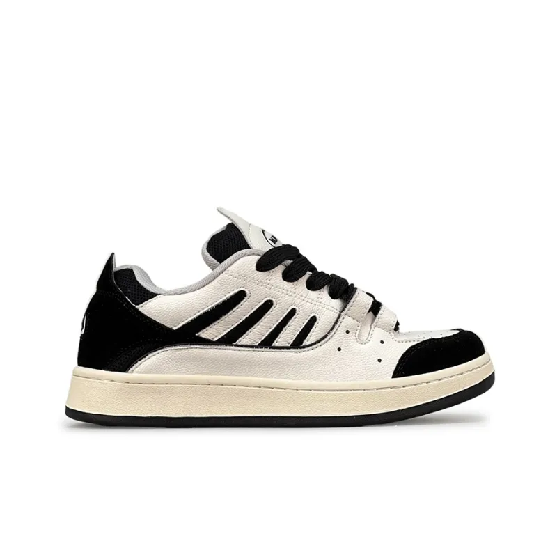 LuzaoT SUPER DRAG Puffy Shoes Low Top Skateboard Shoes Unisex Beige Black-1