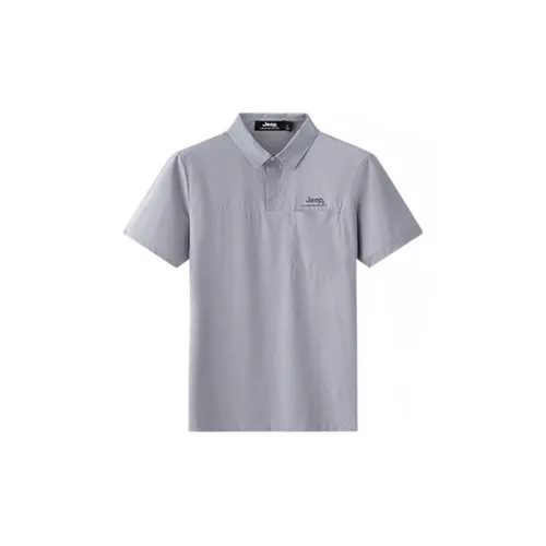 Jeep Polo Shirts Men Gentleman Gray