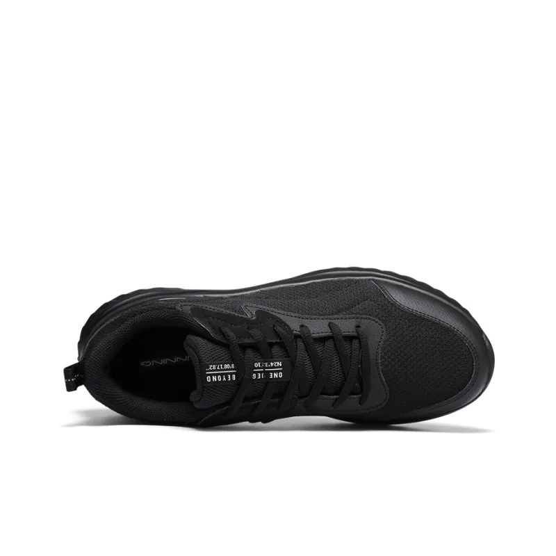 361° Abrasion Resistant Low Top Running Shoes Men's Obsidian Black-1