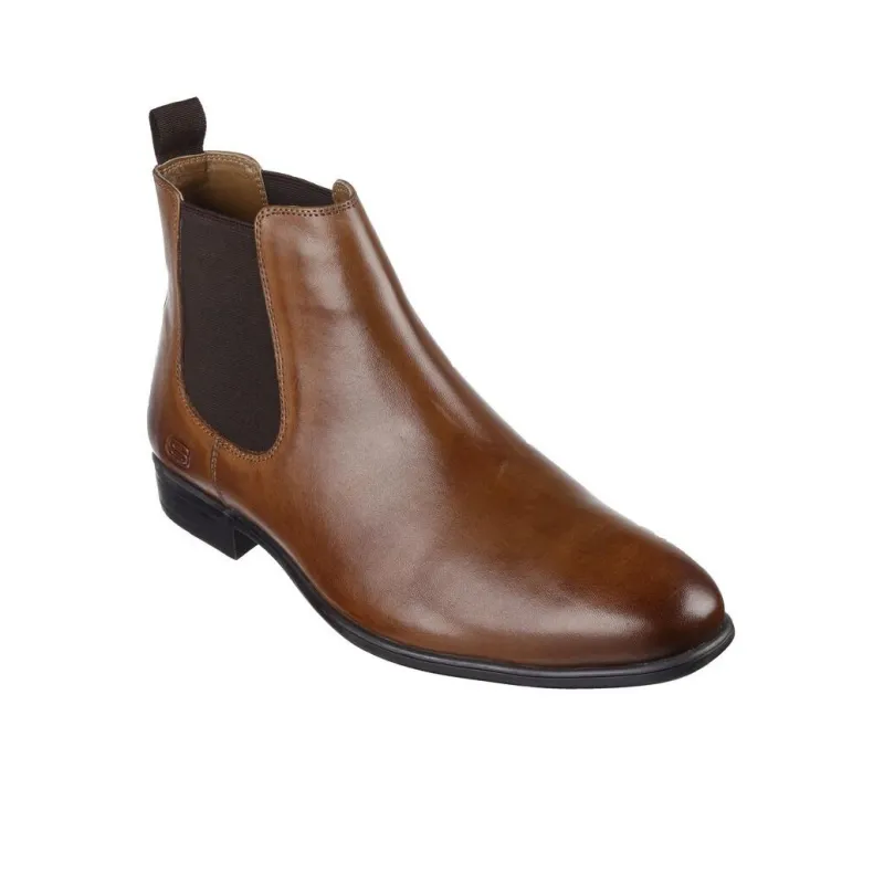 Skechers Trentmore Ankle-Length Chelsea Boots Flat Men's Brown-2