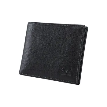 SEPTWOLVES Top Grain Cow Leather Wallet Regular Men's Black