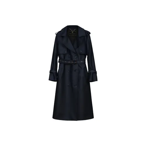 NancyCavally Trench Coats Women's Navy Blue