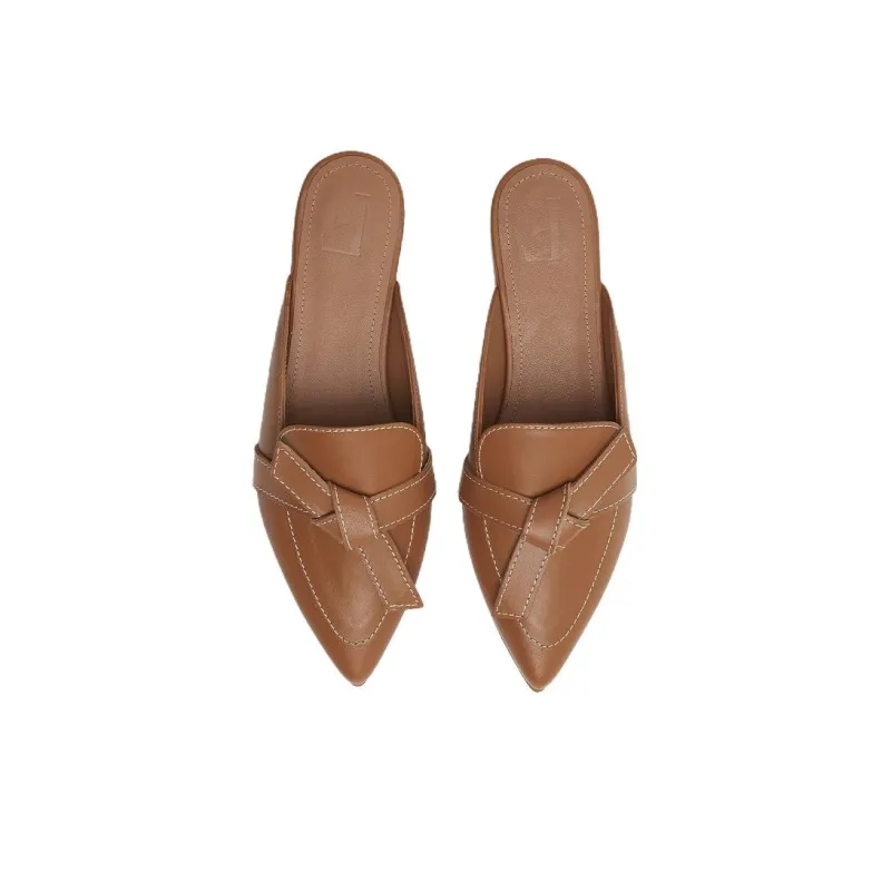 FLATTERED Closed Toe Slippers Women's Brown-3