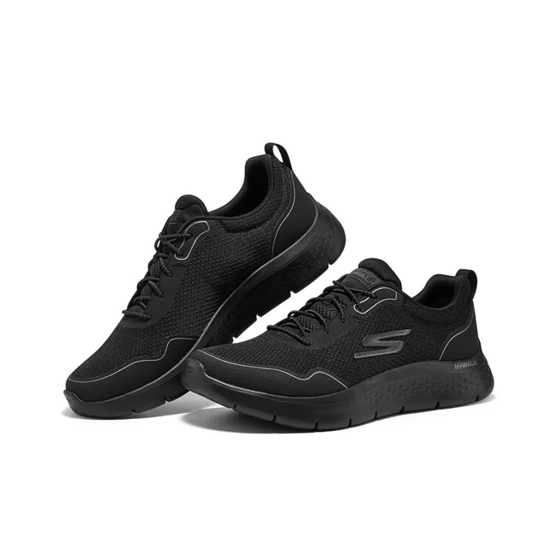 Skechers Go Walk Fle Cushioning Wear Resistant Low Top Running Shoes Men's Black-3