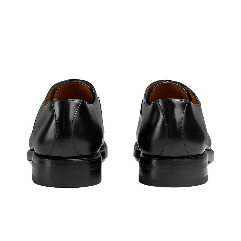 GUCCI Dress Shoes Men Low Top Black-4