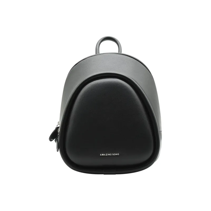 AMAZING SONG Cow Leather Backpack Regular Women's Macadamia/Elegant Black/Cream White-0