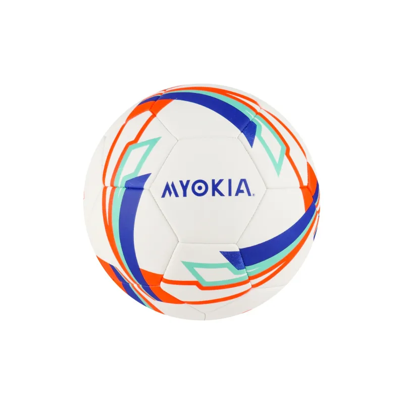 MYOKIA Size 5 Soccer PU Hand Stitched Soccer Ball Unisex White-1