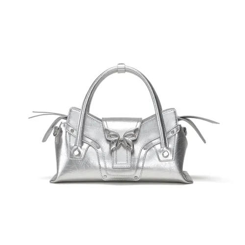 Omentar Cow Leather One Shoulder Handbags Small Size Women's Silver/Black/White