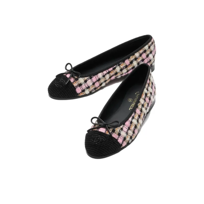CHANEL Casual Single Shoes Women's Pink Black-4