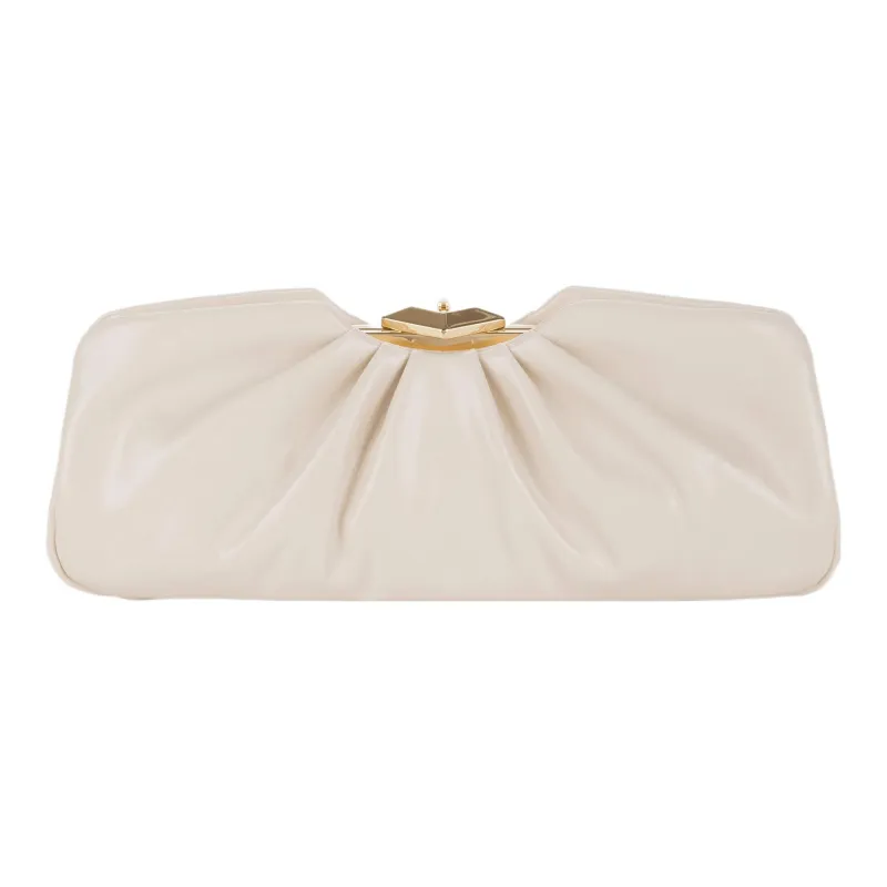 Elisabetta Franchi Synthetic Leather Clutch Large Size Women's Oat-0