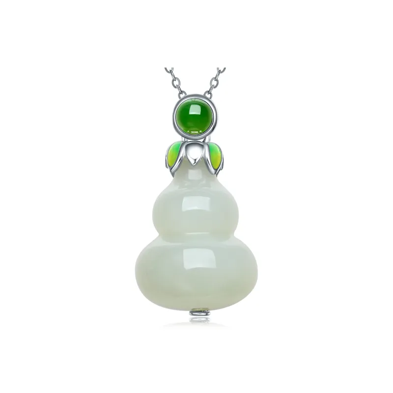 Cuiya Golden Building Hetian Jade Hetian Jade Pendants Women's Pale Greenish White Jade-0