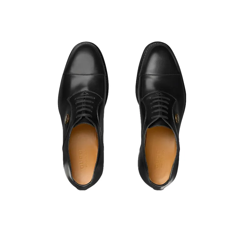 GUCCI Dress Shoes Men Low Top Black-3