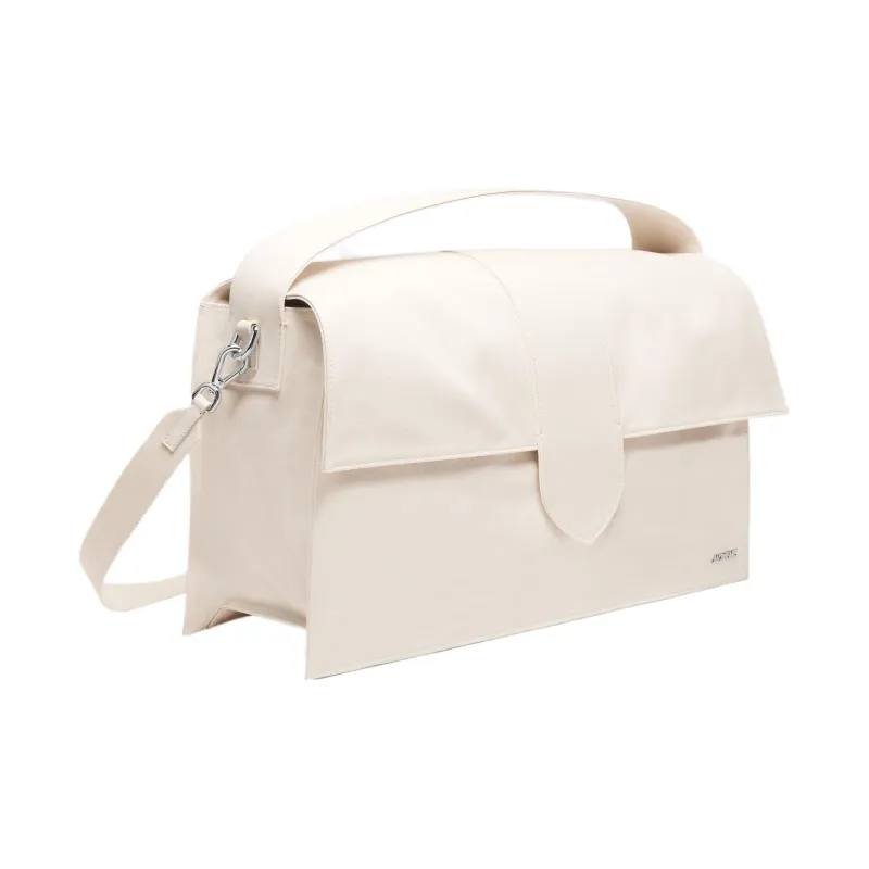 Jacquemus Cotton With Cow Leather Shoulder Bag Crossbody Bag Handbag Extra Large Men's Ecru-1