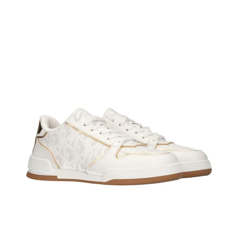 DIOR One White Sneakers Low Top Stylish Skateboarding Shoes Women's White Gold-3