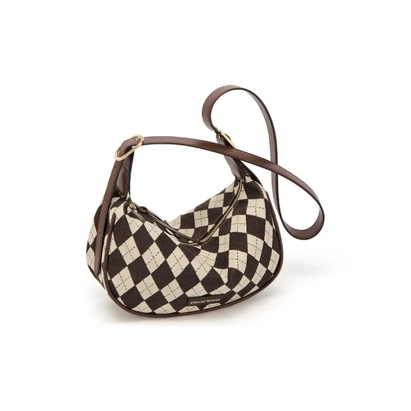 Simvay Clos Canvas With Microfiber Dumpling Bag, Crossbody Bag, Shoulder Bag Small Size Women's Coffee-4