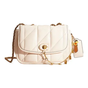 COACH Madison Leather Pillow Bag Handbag Shoulder Bag Medium Size Women's White