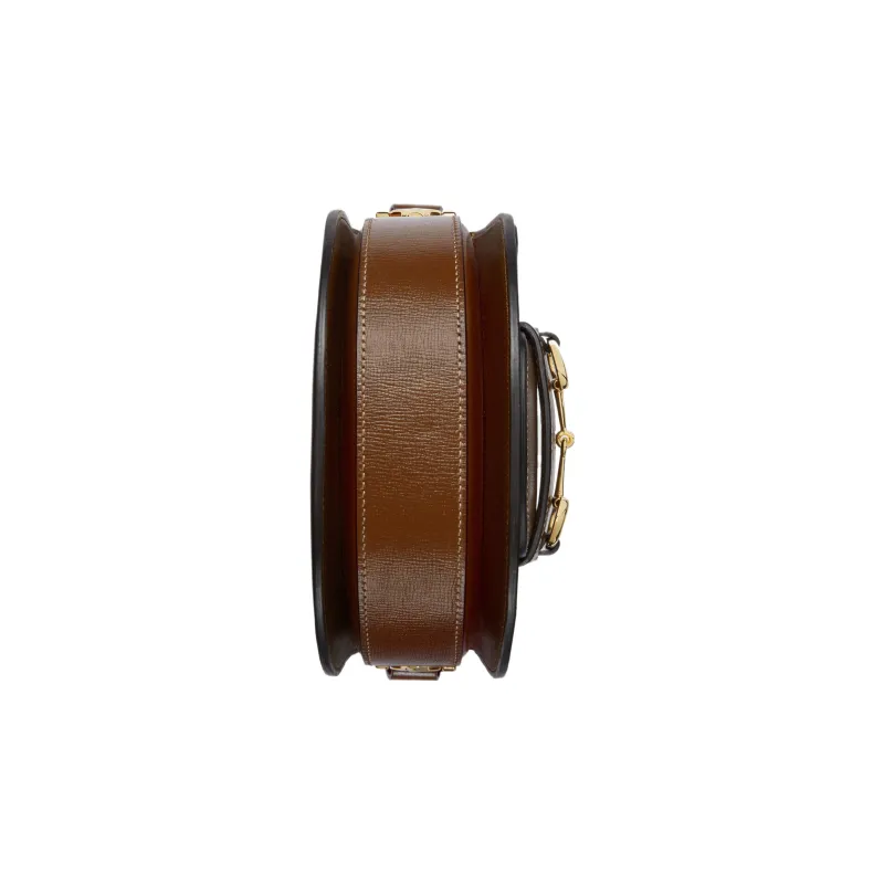 GUCCI Horsebit 1955 Leather Saddle Bag Flap Bag Shoulder Bag Mini Unisex Brown-6
