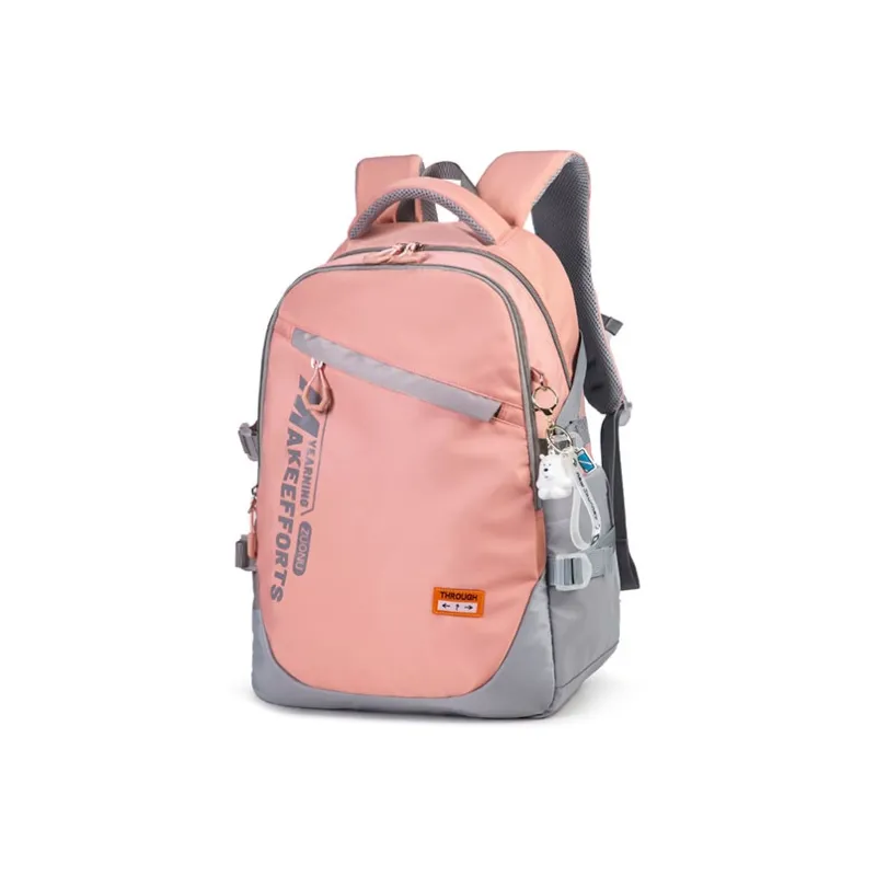 ZUONU Oxford Backpack Large Size Unisex Greige/Cherry Blossom Pink/Dusty Pink/Black Gray Color/Vibrant Orange-5