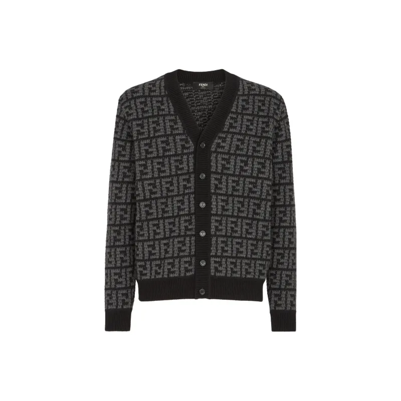 FENDI Monogrammed Button Up Cardigan-2