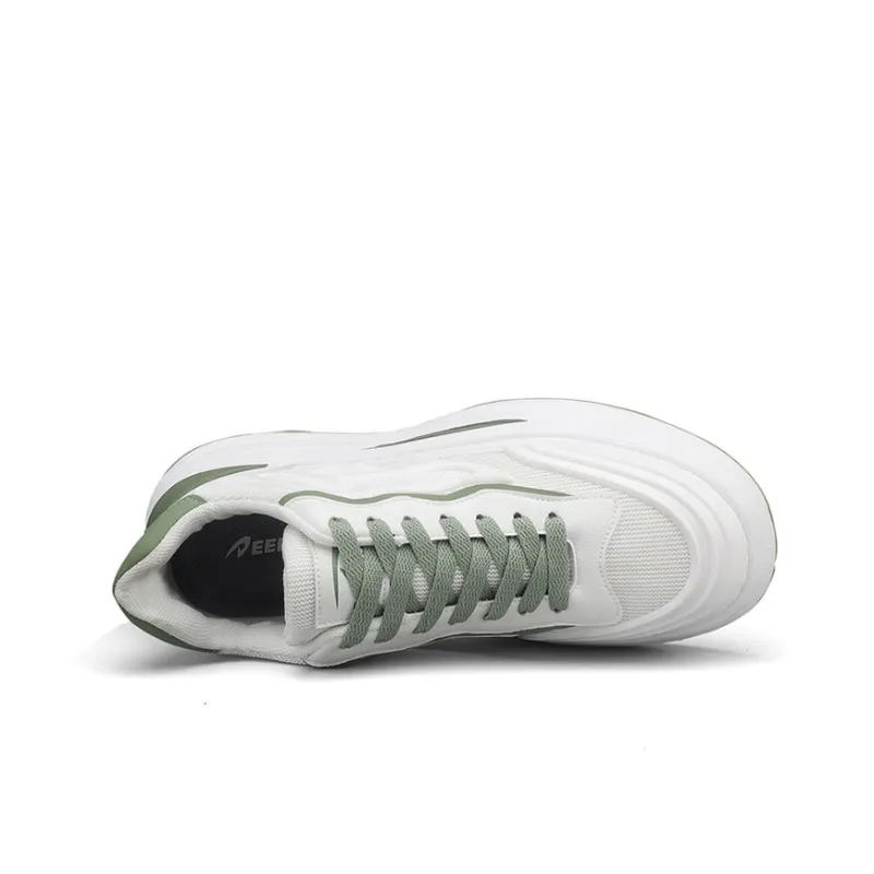 DEERWAY Abrasion Resistant, Breathable, Lightweight Low Top Casual Shoes Men's White Light Green-3