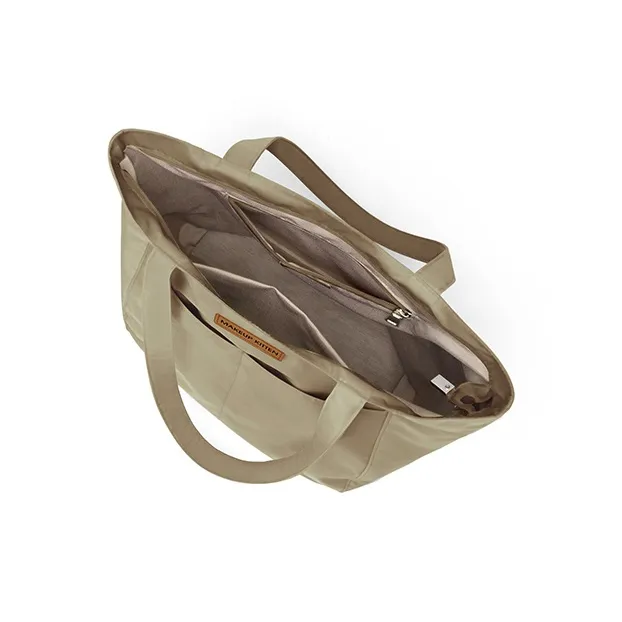 MAKEUP KITTEN Nylon Fabric Shoulder Bag Large Size Women's Light Apricot-4