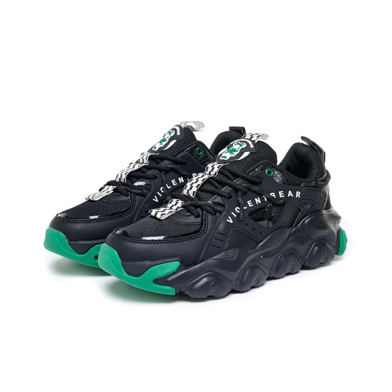 Violentbear Cushioning, Slip Resistant, And Abrasion Resistant Low Top Chunky Sneakers Unisex White Green-7
