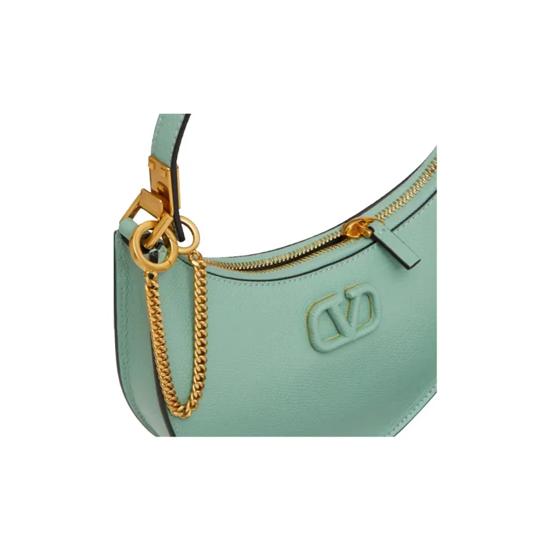 Valentino Vlogo Grained Calfskin HOBO Bag Shoulder Bags Handbags Mini Women's Light Green-3