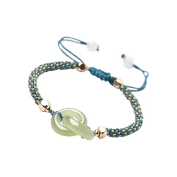 Lingfei Hetian Jade Bracelets Green Jade Women's