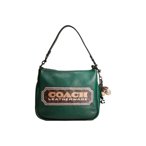 COACH Cary Leather Shoulder Bag Handbags Shoulder Bags Large Size Women's Green